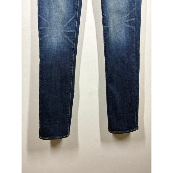 American Eagle Straight Super Stretch Jeans Womens 2 LONG Dark Wash Low Rise - Picture 3 of 10